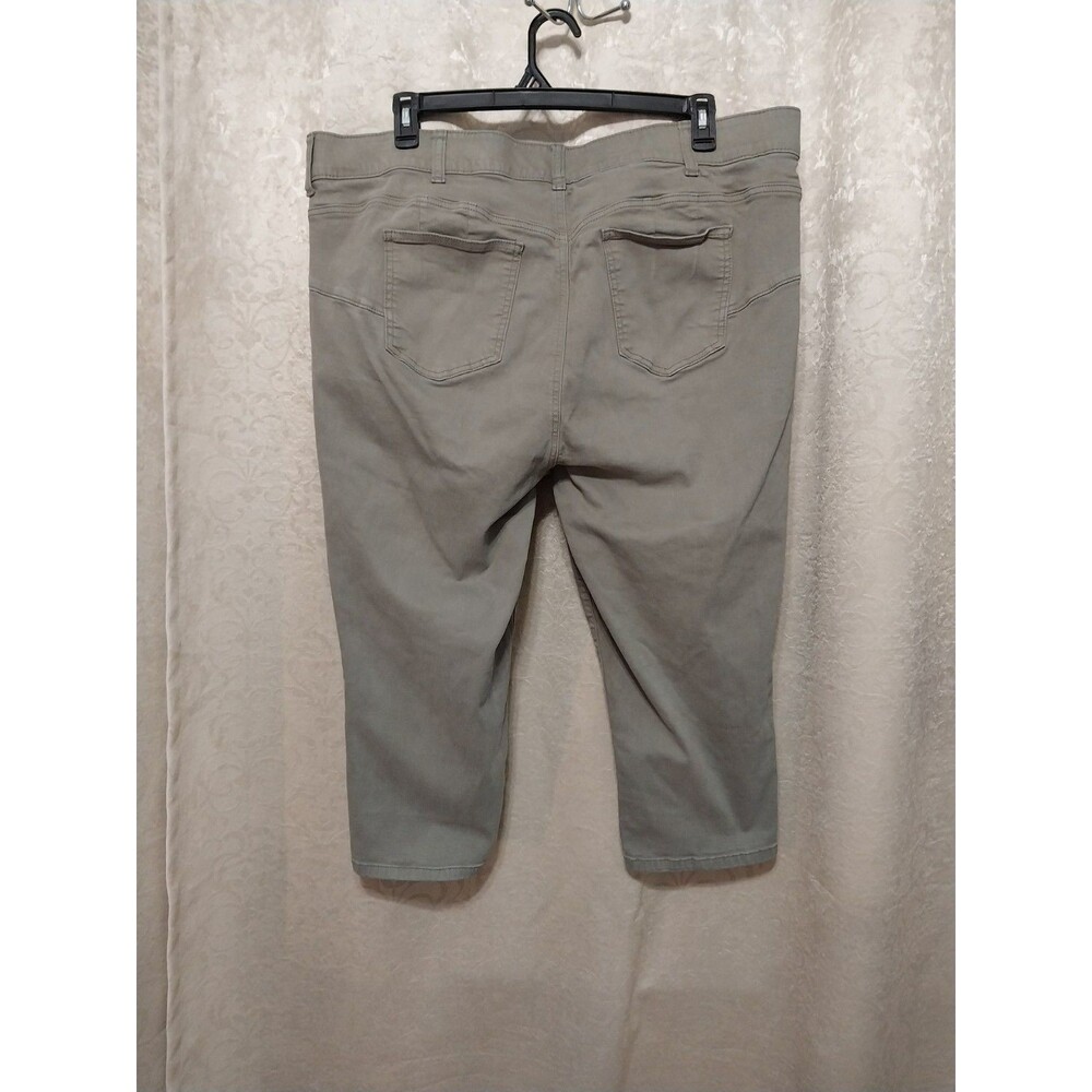 Torrid Bombshell Skinny Crop Pants 24 Plus Size Olive Green Stretch Twill Crop - Picture 4 of 8
